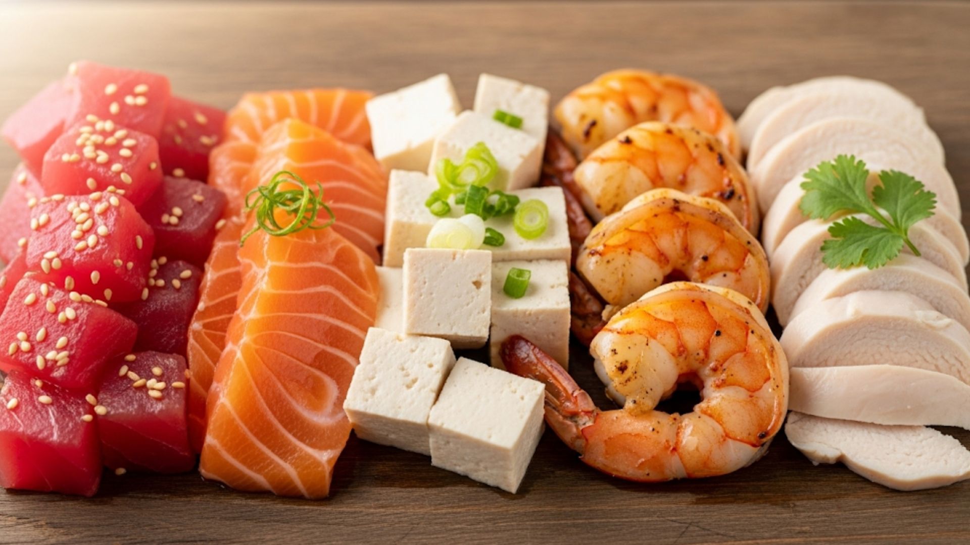 protein choices in poke bowl