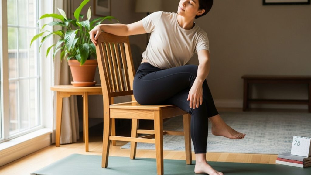 twenty eight day chair yoga challenge week by week